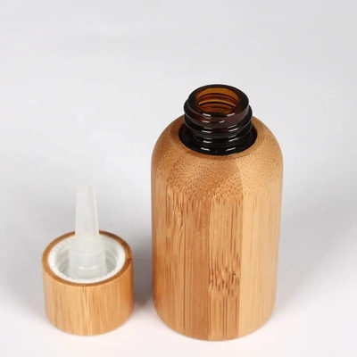 15ml 30ml 50ml Κενό Μπαμπού Κοσμετικό Ασθητικό Έλαιο γυάλινο μπουκάλι