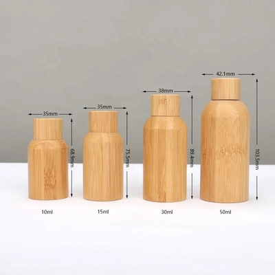 15ml 30ml 50ml Κενό Μπαμπού Κοσμετικό Ασθητικό Έλαιο γυάλινο μπουκάλι