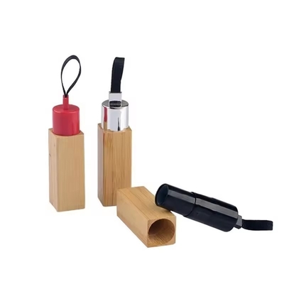 Υψηλής ποιότητας τετράγωνο κενό 12ml φυσικό μπαμπού χείλος Stick σωλήνα καλλυντικά μπουκάλι