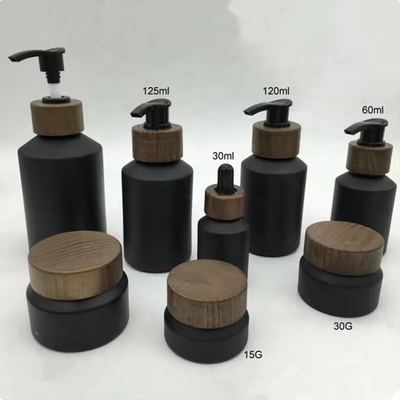 30g, 50g, 15ml, 30ml, 60ml, 120ml, πράσινο παγωμένο γυάλινο μπουκάλι με ξύλινο καπάκι