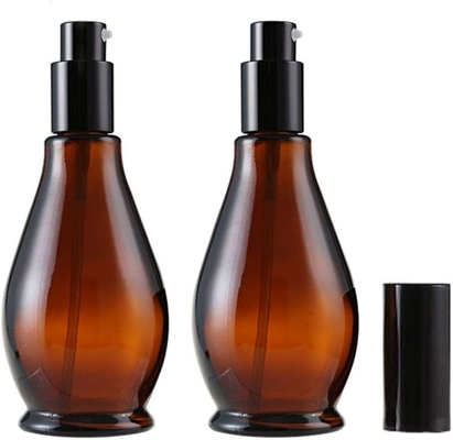 100 ml Αμπερό γυαλί ταξιδιωτικά μπουκάλια καλλυντική κρέμα αντλία μπουκάλι δοχείο διανομής
