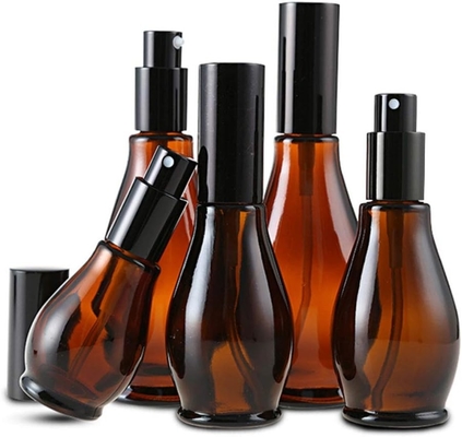 100 ml Αμπερό γυαλί ταξιδιωτικά μπουκάλια καλλυντική κρέμα αντλία μπουκάλι δοχείο διανομής