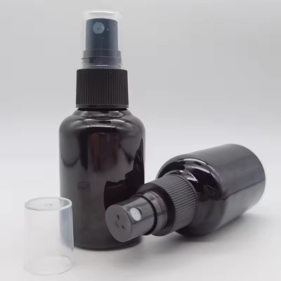 50 ml PET γυαλιστερό μαύρο πλαστικό μπουκάλι καλλυντικού ψεκασμού με μαύρο λεπτό κεφάλι ψεκασμού