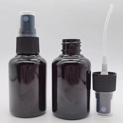 50 ml PET γυαλιστερό μαύρο πλαστικό μπουκάλι καλλυντικού ψεκασμού με μαύρο λεπτό κεφάλι ψεκασμού