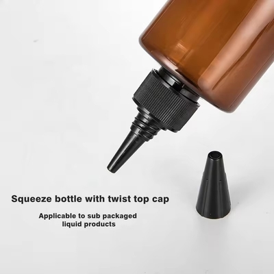 6 ml πλαστικό μπουκάλι κοσμητικών Amber Squeeze με γυρισμένο καπάκι επαναγεμιστά μπουκάλια