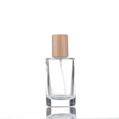 30 ml γυάλινο μπουκάλι αρωματικού ψεκασμού υγρό ψεκαστήρα ταξιδιού επαναγεμιστέο μπουκάλι ξύλινο καπάκι