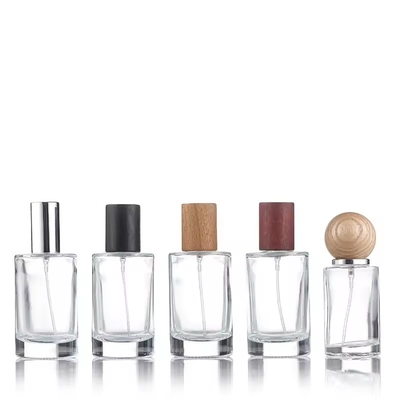 30 ml γυάλινο μπουκάλι αρωματικού ψεκασμού υγρό ψεκαστήρα ταξιδιού επαναγεμιστέο μπουκάλι ξύλινο καπάκι