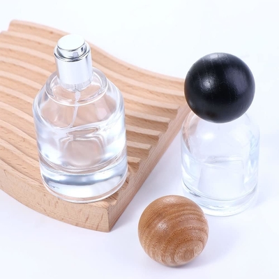 30 ml γυάλινο μπουκάλι αρωματικού ψεκασμού υγρό ψεκαστήρα ταξιδιού επαναγεμιστέο μπουκάλι ξύλινο καπάκι