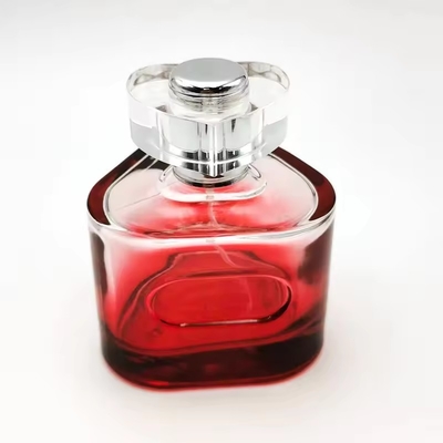 50 ml 100 ml κενό μπουκάλι αρώματος κόκκινο πολυτελή τρίγωνα μπουκάλι αρώματος σπρέι