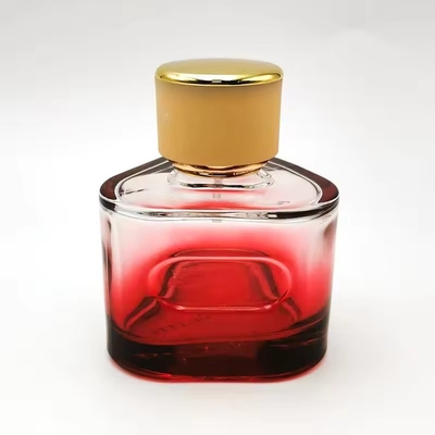 50 ml 100 ml κενό μπουκάλι αρώματος κόκκινο πολυτελή τρίγωνα μπουκάλι αρώματος σπρέι