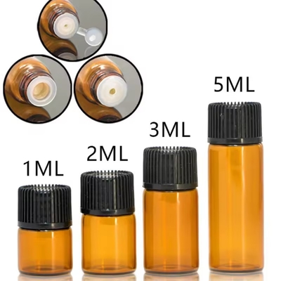 1 ml 2 ml 3 ml 4 ml 5 ml αιθέρια έλαια Μίνι φιαλίδια από γυαλί κεχριμπάρι Φιαλίδια με καπάκι με βίδα