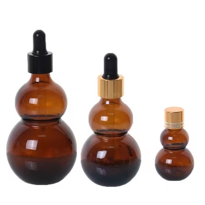 15 ml 30 ml μπουκάλι σταγονίδια από γυαλί κεχριμπαρά μπουκάλια αιθέρια έλαια για μαλλιά και λάδι σώματος