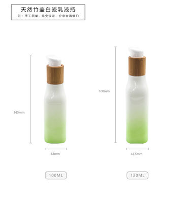 100ml 43mm καλλυντικό λοσιόν μπουκαλιών γυαλιού 43/410 καλλυντικά βάζα με τα καπάκια μπαμπού