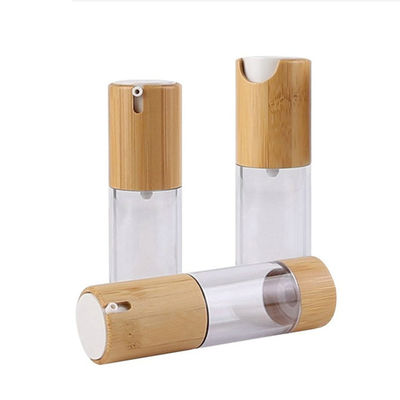 15ml 34mm χωρίς αέρα ψεκαστήρας 34/400 μπαμπού μπουκαλιών αντλιών αεροστεγές μπουκάλι αντλιών