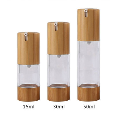15ml 34mm χωρίς αέρα ψεκαστήρας 34/400 μπαμπού μπουκαλιών αντλιών αεροστεγές μπουκάλι αντλιών