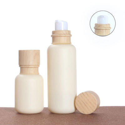 110ml 47/400 καλλυντικά βάζα μπουκαλιών γυαλιού κεφαλής κοχλίου με τα καπάκια 47mm μπαμπού