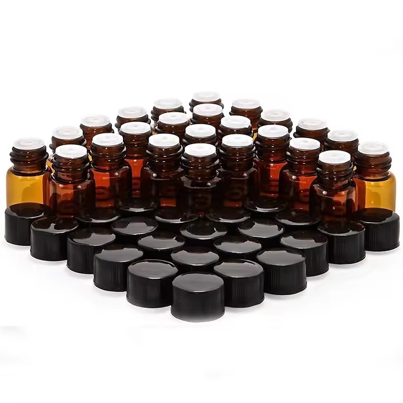 1 ml 2 ml 3 ml 4 ml 5 ml αιθέρια έλαια Μίνι φιαλίδια από γυαλί κεχριμπάρι Φιαλίδια με καπάκι με βίδα